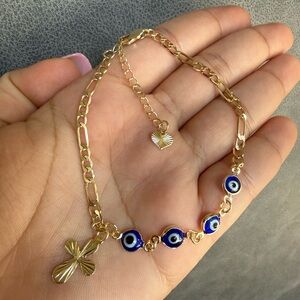 Laminated Gold Evil Eye Bracelet